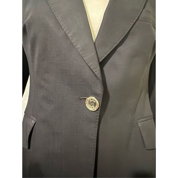Burberry London Bromwell blue blazer jacket wool blend silver button 8 - Picture 5 of 16